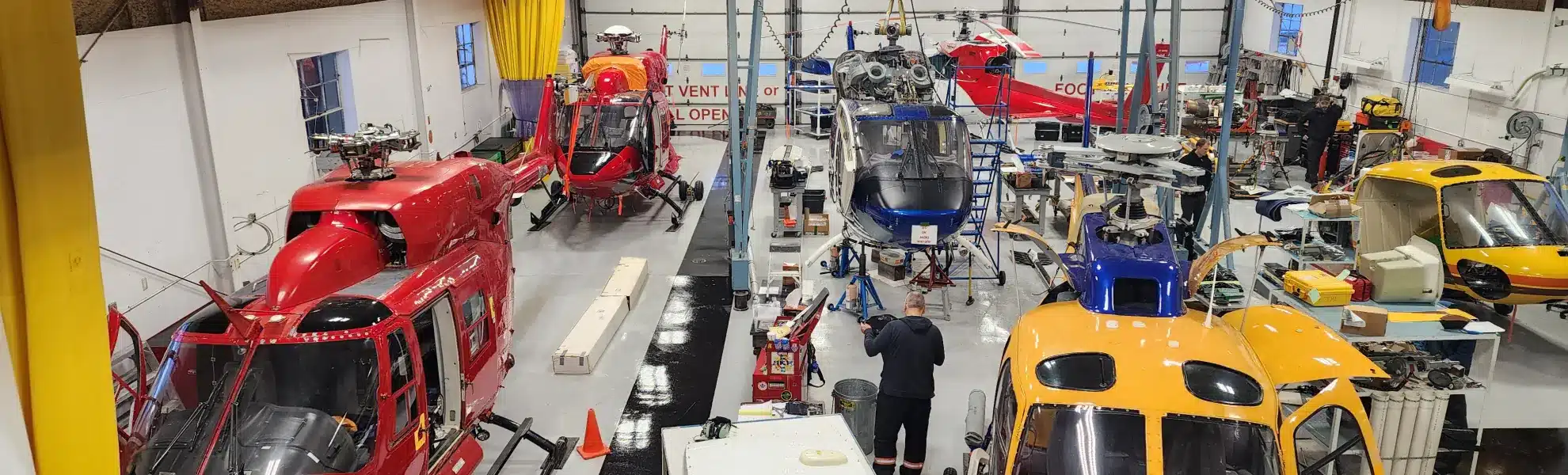 View of the Prince George helicopter maintenance centre