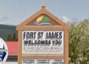 Fort St James tourist sign
