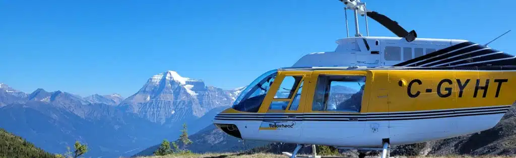 Mt Terry Fox Heli-Tour "Valley Buzz" 3 A Yellowhead Helicocpters Bell 206 landed on top of Mt Terry Fox near Mount Robson Park