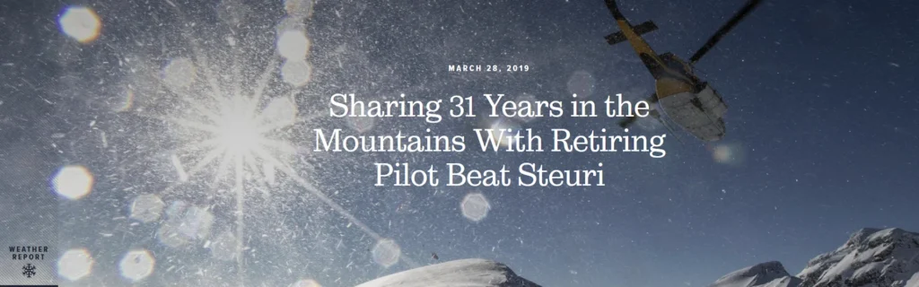 Retiring Heli-Ski Pilot Beat Steuri 7 Beat Steuri heli-ski pilot retirement article