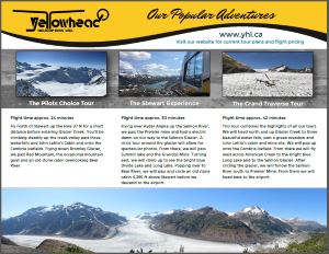 photo of Stewart brochure inside glacier tours