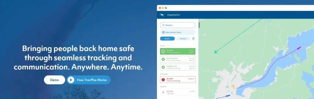 Screenshot of TracPlus software website home page