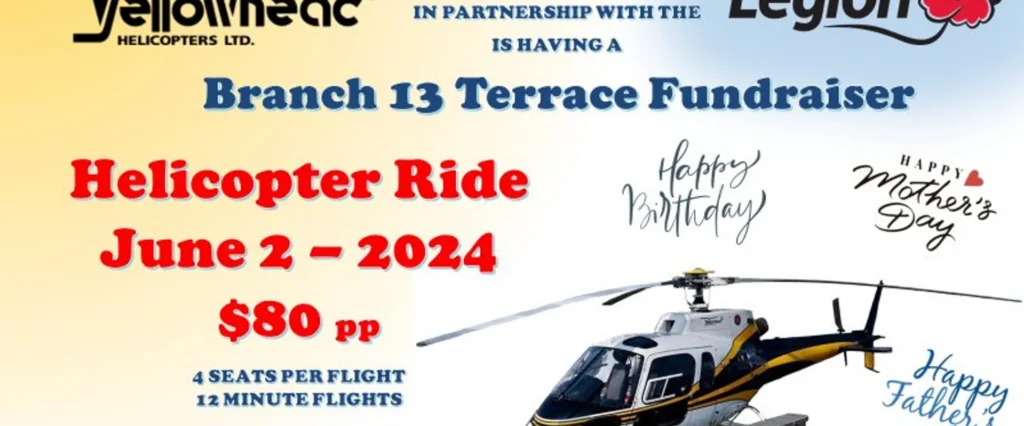 Legion fundraiser helitours Terrace & Mackenzie 7 Terrace Legion fundraiser