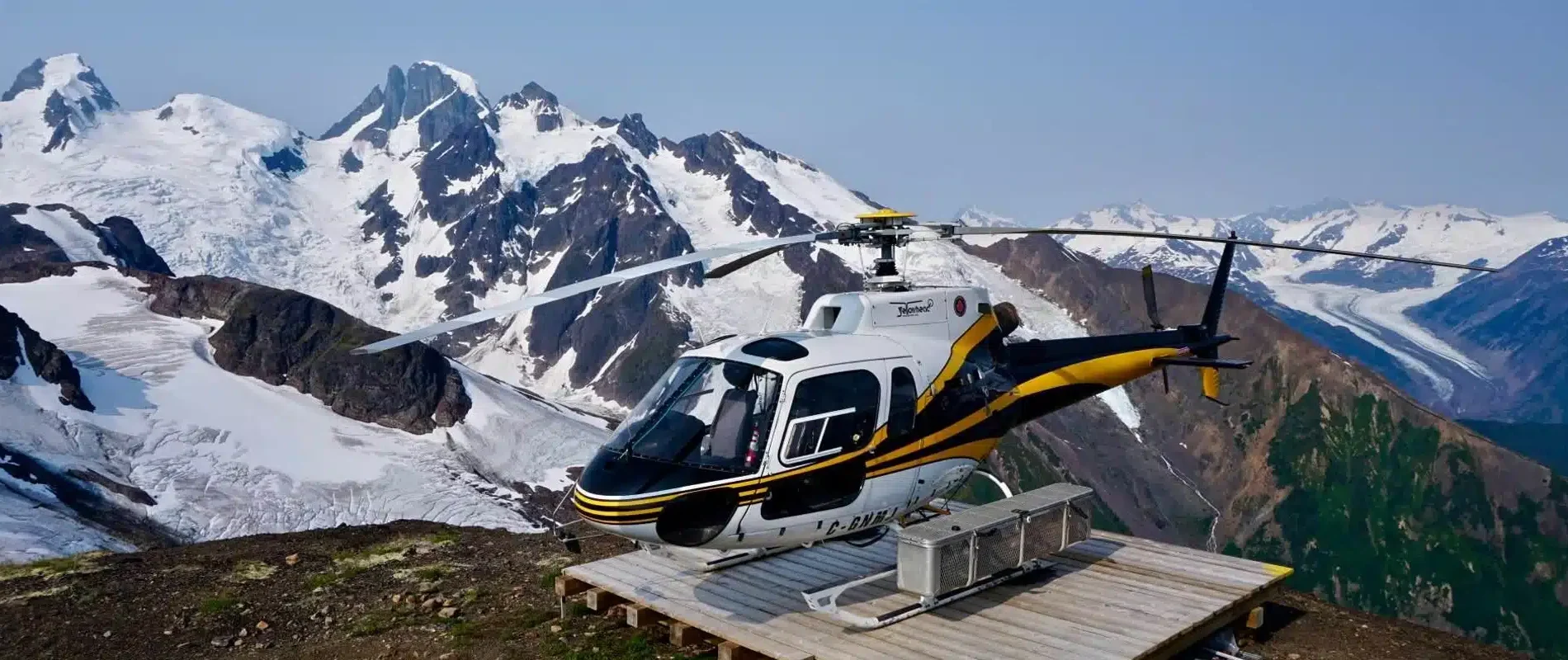 Yellowhead Helicopters mountaintop landing