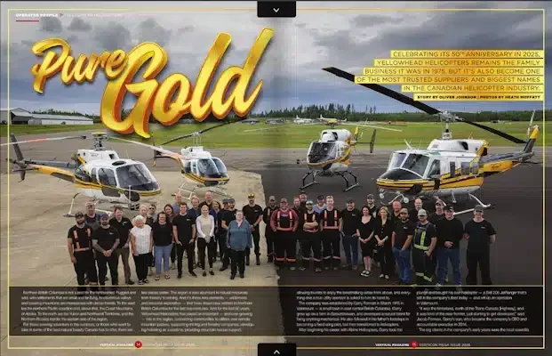 Vertical Magazine article for YHL 50th anniversary profile March 2025 Verticon