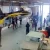 View of Prince George helicopter maintenance hangar with AS50 suspended on a crane